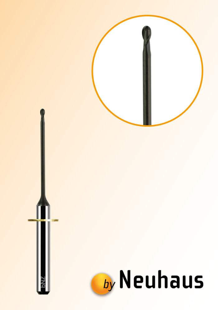 1,0 mm Fräser für die Schlichtbearbeitung 3 mm Schaft 2-schneidig 19 mm HL 40 mm VHF