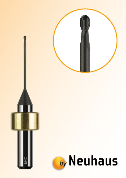 1.5mm Stirnradiusfräser. Premium Diamantschicht, extrem hohe Standzeit. Kompatibel zu den meisten Frässystemen